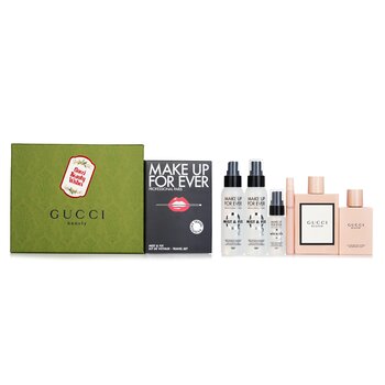 Gucci Bloom Eau De Parfum Coffret 3pcs + Make Up For Ever Mist & Fix Travel Set 3pcs