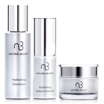 Natural Beauty Travel Set: Hydrating Emulsion 30ml + Hydrating Radiance Essence 14ml + Revital Moisturising Gel Cream 14g