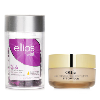 Ellips Ellips Hair Vitamin Oil -  Nutri Color 50capsules x1ml X Ottie Gold Prestige Resilience Lifting Eye Contour 30ml