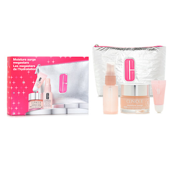 Clinique Set Moisture Surge: Moisture Surge 100H 50ml + Moisture Surge Spray Facial 30ml + Moisture Surge Tratamiento Labial 7ml + Bolsa