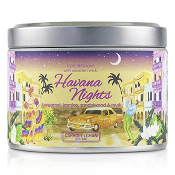 Tin Can 100% Beeswax Vela con Mecha de Madera - Havana Nights